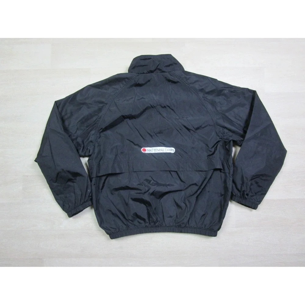 Vintage 90s‎ Nike Tennis Camps Black Windbreaker Jacket (S) Youth Size EUC